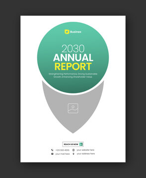 Brochure cover or annual report flyer design template for corporate business agency