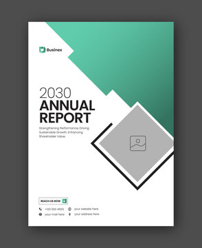 Brochure cover or annual report flyer design template for corporate business agency