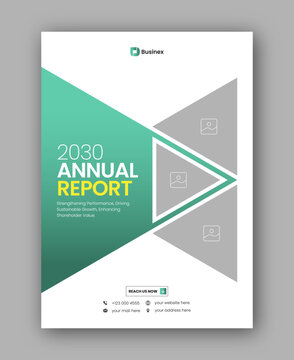 Brochure cover or annual report flyer design template for corporate business agency