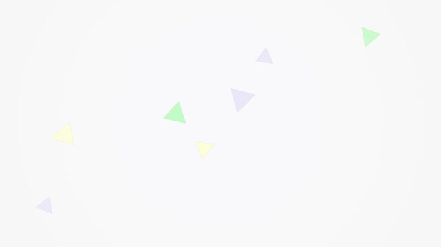Pastel geometric triangles floating on plain white background.