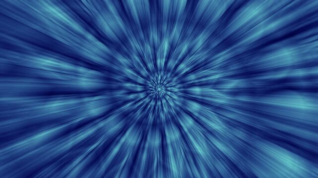 Seamless animation of a blue mandala pattern swirl. Geometric graphic spiral with flare light.