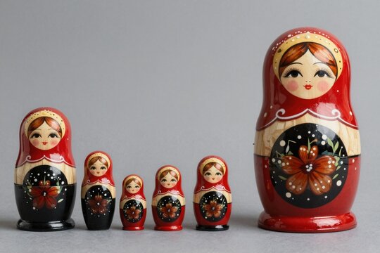 Set of Traditional Russian Matryoshka Dolls