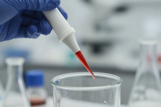 Scientist Adding Liquid to Test Tube