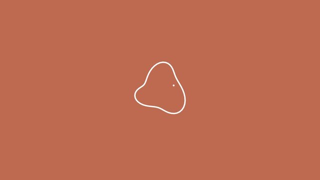 White circular ring with center dot on orange.