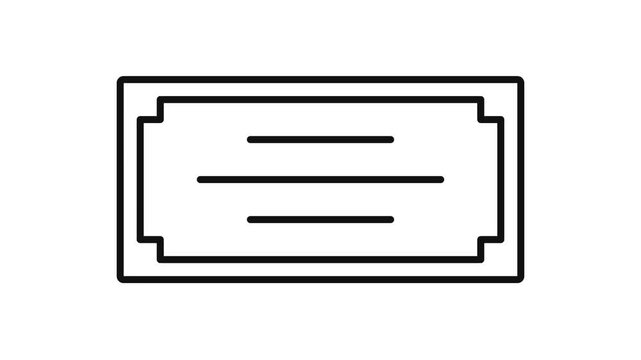 Simple Line Art Icons Representing Business Documents and Certificates.