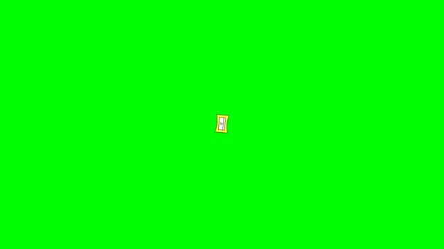 Simple Yellow Pencil Sharpener Animation on Green Screen Background.
