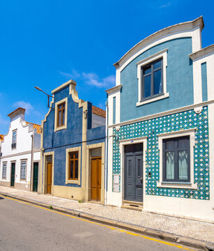 Picture pefecz streets anf facades of the old city of Aveiro, Airo Lagoon, Centro Region, Portugal
