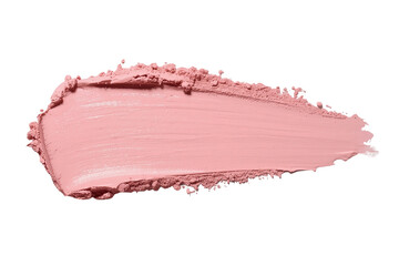 Fototapeta premium Pink cream blush swatching texture with cosmetic makeup smudge, beauty product sample on transparent background