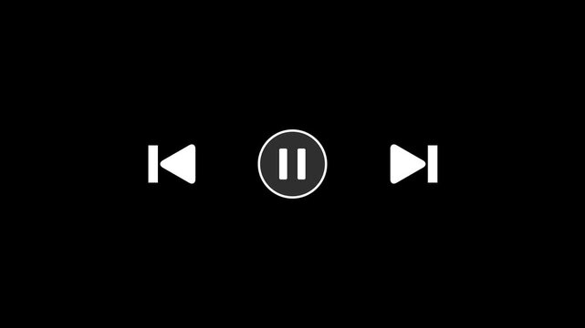 Cursor arrow clicking play and pause button motion graphic with alpha channel, Mouse pointer click media player icon animated on transparent background, play icon video motion 4k quality.