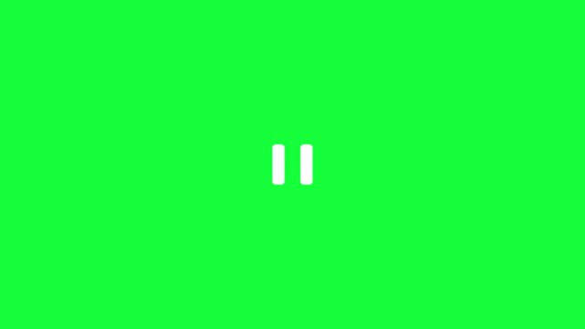 Clicking pause and play buttons. Click pause and click play. Pause video icon. Play button animation. Video music play sign. Transparent background with alpha channel, 4k quality animation video.