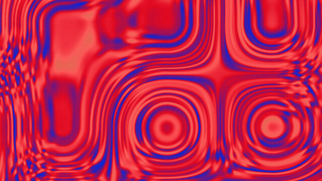 Retro Psychedelic Red Blue Geometric Gradient Pattern with Optical Flow