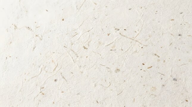 Minimalist blank recycled paper texture for eco-friendly design. Sustainable unbleached craft sheet background with natural fibers and subtle speck...