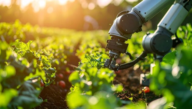 Robotic Arm Harvesting Vegetables in a Modern Smart Farm Field