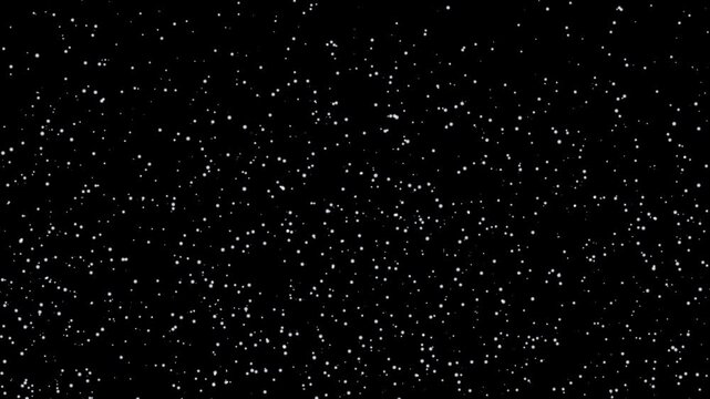 銀白色に光る粒子が舞い上がる 黒背景 スクリーン合成用 4K