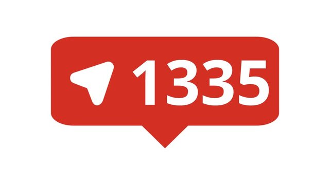 Media notification icon share numbers is counting . cool animation footage on transparent background.
