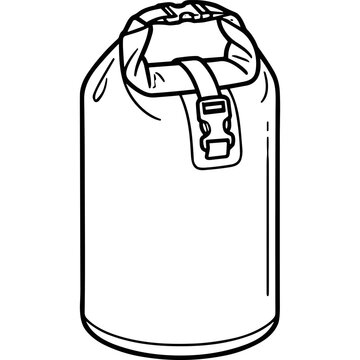 Waterproof dry bag storage line art icon.