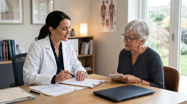 Doctor And Patient Consultations In A Medical Office