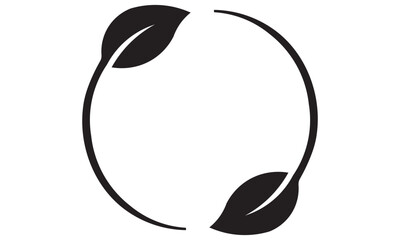 Fototapeta premium Minimalist Eco Leaf Circle Symbol Icon