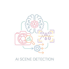Fototapeta premium AI Scene Detection and Computer Vision Linear Icon