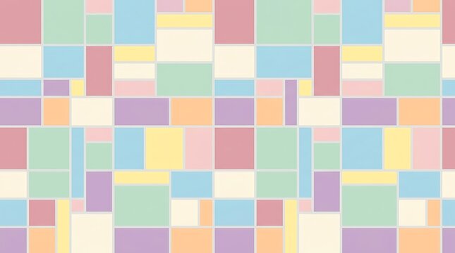 Pastel geometric rectangle pattern background with colorful blocks
