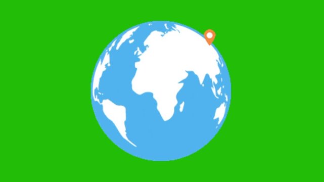 Earth Location Animation Green Screen