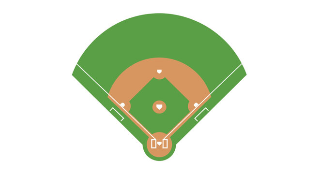 Top view of a baseball field diagram illustration.