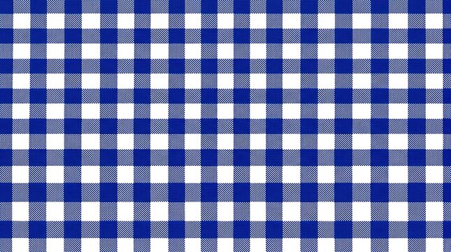 Blue and white gingham checkered pattern background