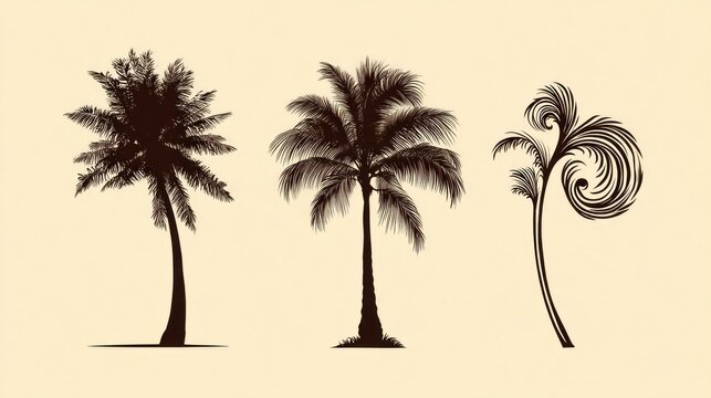 Tropical palms illustration evokes warmth and relaxation