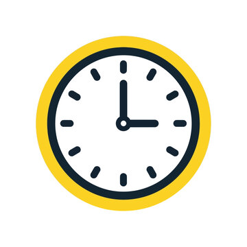 minimalist flat vector clock icon representing time management schedule planning and the important deadline concept.