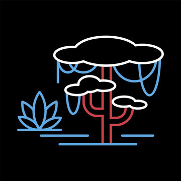 Forest scene with liana and tree icon