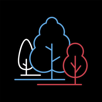 Deciduous forest vector icon. Nature sign
