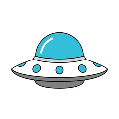 Fototapeta premium cartoon flying saucer ufo alien spaceship science fiction illustration