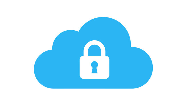 Cloud Security Lock Icon.