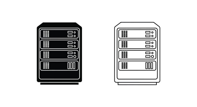 Server racks silhouette rack datacenter network technology