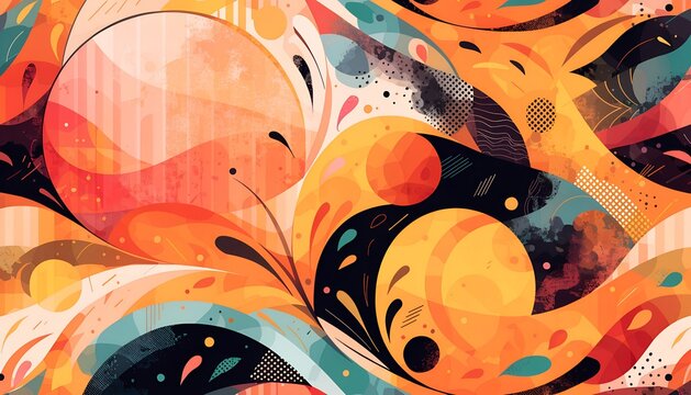 Abstract autumn background with fluid shapes. Artistic fall season banner design.