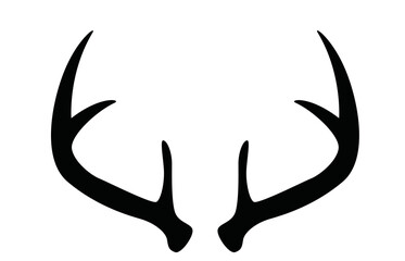 Naklejka premium Black Deer Antlers Silhouette Vector