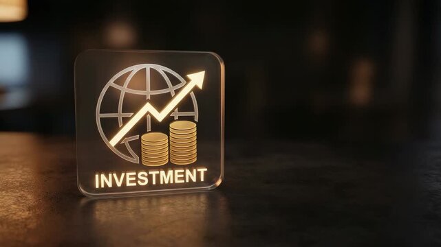 An investment icon signifying growth and global finance.