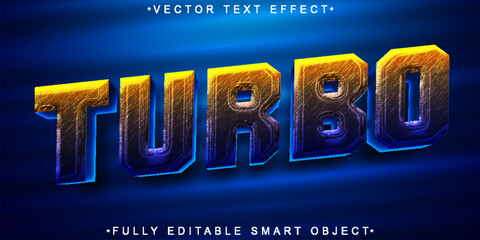 Turbo Speed Racing Vector Fully Editable Smart Object Text Effect © HUMA