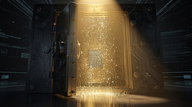 Digital Vault Opens, Releasing Streams of Data and Light