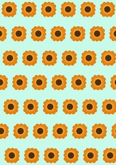 Seamless sunflower pattern background for textile and wallpaper design