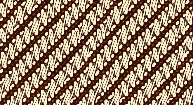 Traditional brown and cream parang batik pattern background