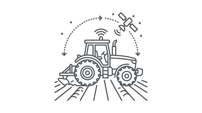 Tractor with satellite navigation system.