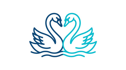 Two swans in love heart shape. © Nur