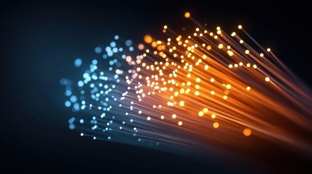 Dynamic abstract light trails representing connectivity and innovation