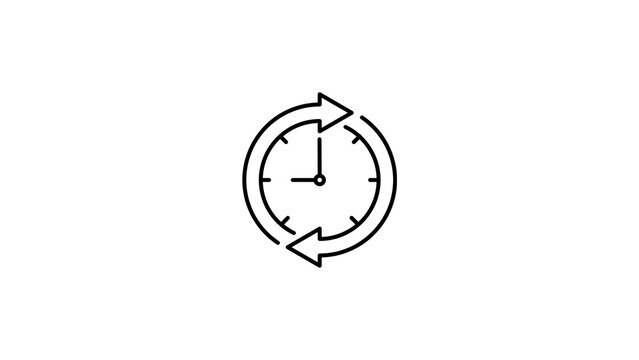 Minimalist clock icon with circular arrows vector concept for history or time passing