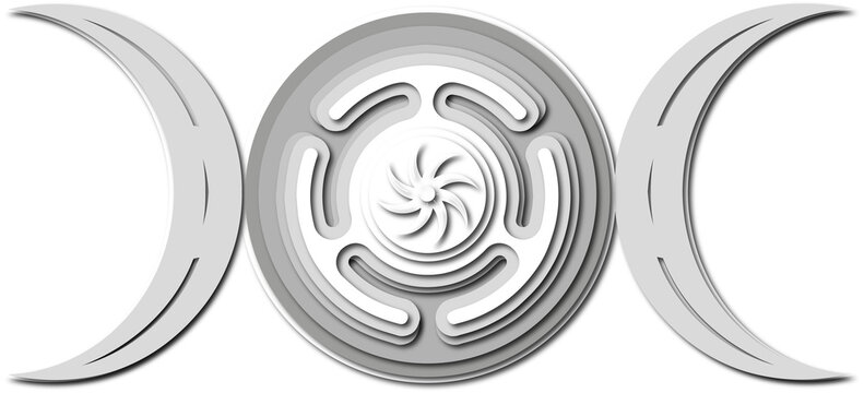 Hecate symbol - female symbol of the goddess of death and fertility on a transparent background, idea for a tattoo,png, 300dpi, tattoo, art.