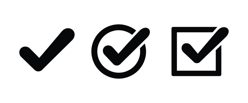 Check mark icon, approval tick symbol for website, mobile app, user interface and confirmation design