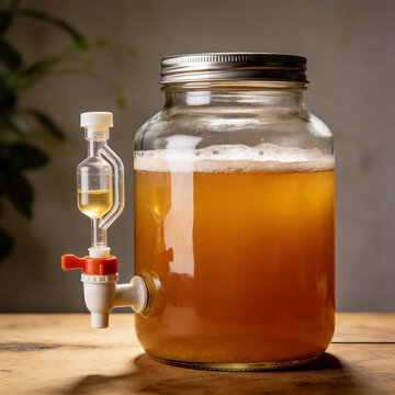 Homebrew Beer Fermentation Jar with Airlock