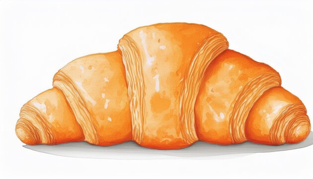 croissant croissant watercolor for artwork isolated on white background