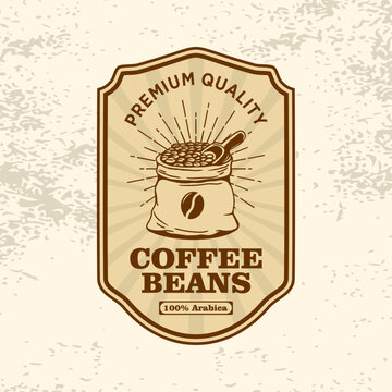 Coffee Sack Packaging Label Retro Vector